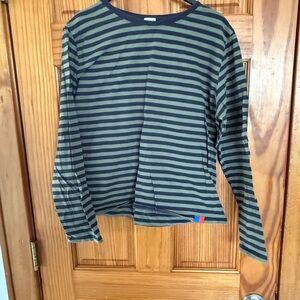 Kule The Modern, Striped Long Sleeve Shirt, Large